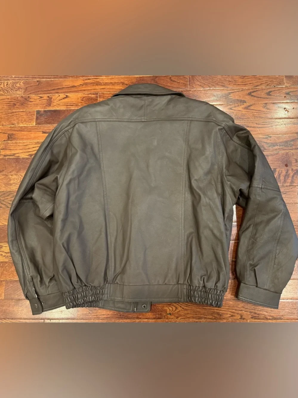 Handyman of American Vintage Brown Leather Bomber Jacket Coat Men’s Large 90s